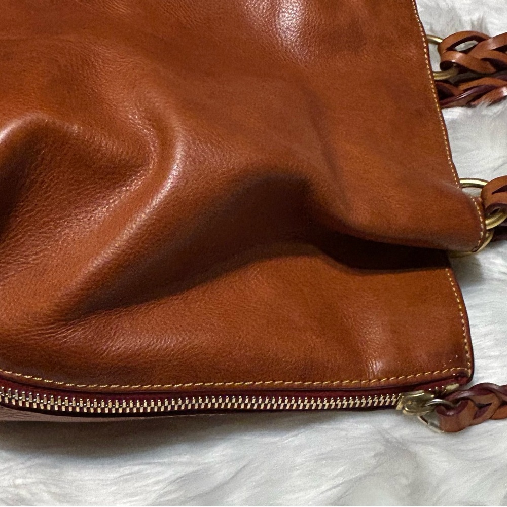 Dooney Bourke Florentine Leather Large Zip Barlow Satchel - Picture 8 of 16